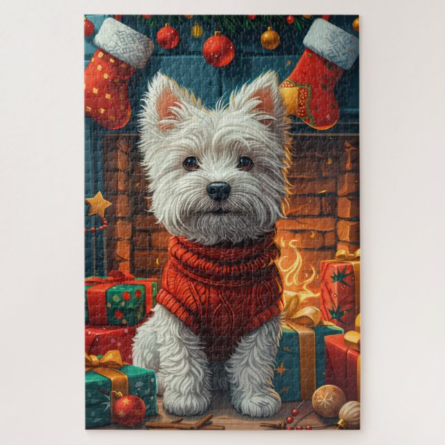 Puzzle Terrier Blanco de las Tierras Altas del Oeste con  (Vertical)