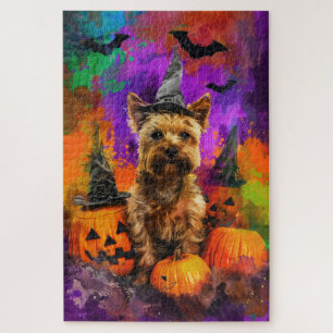 Puzzle Terrier Cairn espeluznante perro bruja de Hallowee