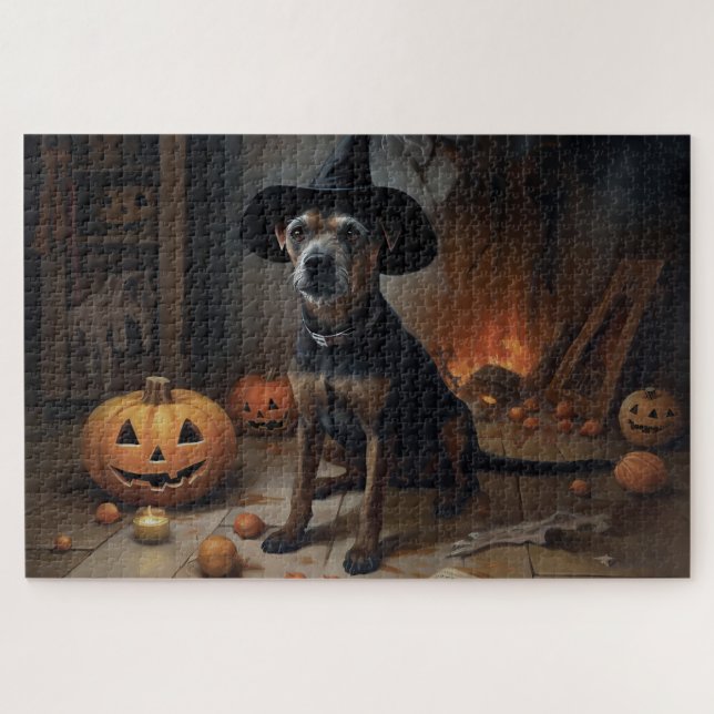 Puzzle Terrier de la Bahía de Chesapeake Calabazas Hallow (Horizontal)