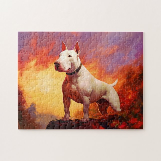 Puzzle Terrier de toros blancos (Horizontal)