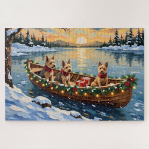 Puzzle Terrier de zorro alambre Navidad Barco Fiesta