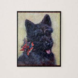 Puzzle Terrier escocés con Tartán y Heather