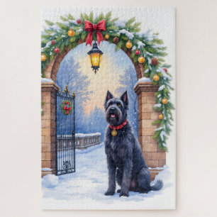 Puzzle Terrier Ruso Negro al Agua Navidad de Hierro