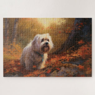 Puzzle Terrier Tibetano en otoño inspira la caída de las