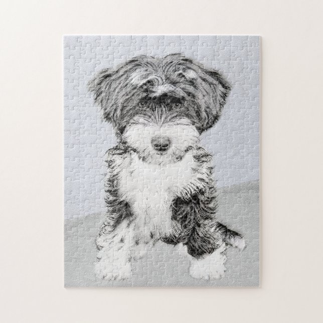 Puzzle Terrier tibetano que pinta - arte original lindo (Vertical)