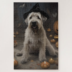 Puzzle Terrier Trigo Calabazas Halloween Espeluznante