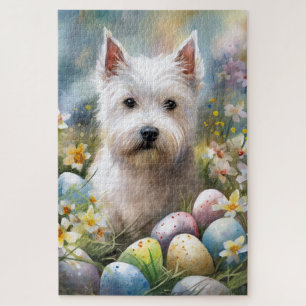Puzzle Terrier West Highland Blanco Huevos de Pascua Fies