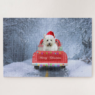 Puzzle Terrier West Highland White perro en la nieve