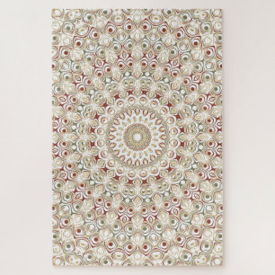 Puzzle Terroso Gris Marrón y Patrón de Mandala de Óxido
