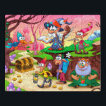 Puzzle Tesoro del Asistente de Cute Coloroso<br><div class="desc">Este colorido diseño cuenta con un mago,  rey y elfos con un cofre del tesoro. #fantasía moderna #mago #elves #rey #pájaro #tesoro #personalizado #ilustracion #puzzle #jigsaw #jigsawpuzzle #chica #mágico #gifts #giftsforgirls #coloridos #juegos</div>