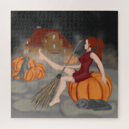 Puzzle Testigos y gatos en Halloween