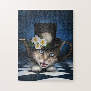 Puzzle Tetera de gato impresionante sombrerero loco diseñ