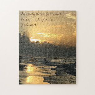 Puzzle Texas Beach Sunrise, Verse from Psalm 118:24