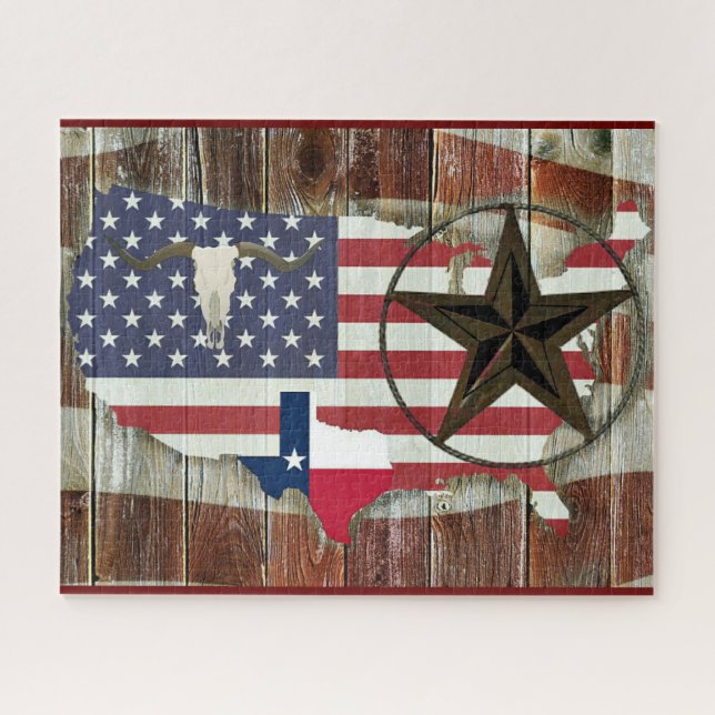 Puzzle Texas Lone Star Texas Long Horn (Horizontal)