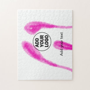 Puzzle texto abstracto de acuarela rosa simple agregue su