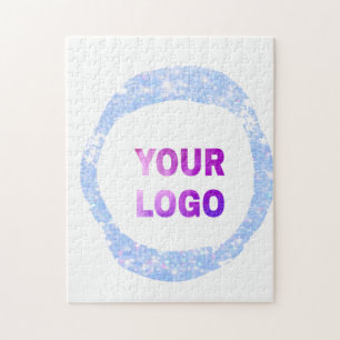 Puzzle texto brillante simple mínimo agregue su logo/dise