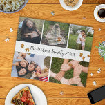 Puzzle Texto de caligrafía de collage de fotos de familia<br><div class="desc">Hermoso conservador,  rompecabezas de collage de fotos personalizadas.</div>