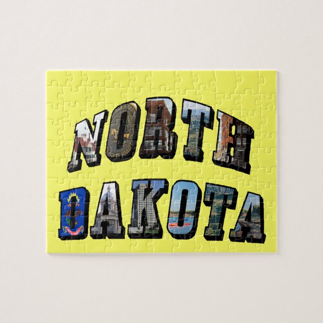 Puzzle Texto de imagen de Dakota del Norte (Horizontal)