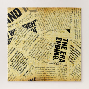 Puzzle Texto de periódico con papel antiguo