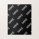 Puzzle Texto de personalizable | Negra y blanca moderna<br><div class="desc">Aspecto moderno y audaz.</div>