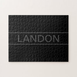 Puzzle Texto de personalizable | Negra y gris oscuro