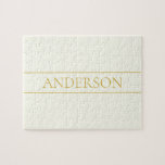 Puzzle Texto de Personalizable simple y elegante | Gold O<br><div class="desc">Elegante personalizable con letras doradas,  edite como quieras.</div>