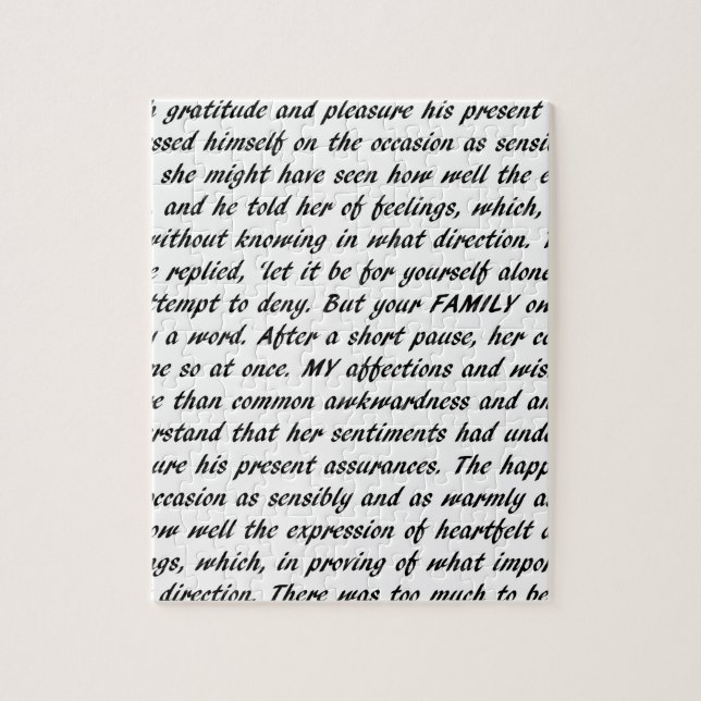 Puzzle Texto del orgullo y del perjuicio (Vertical)