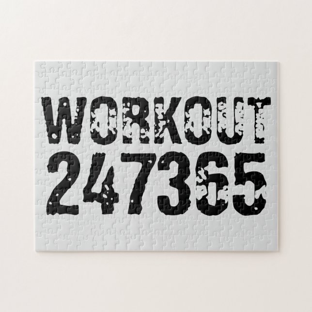 Puzzle Texto desgastado y raspado Workout 247365 negro (Horizontal)