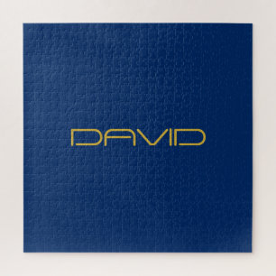 Puzzle Texto elegante editable Oro y azul marino