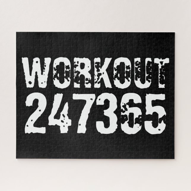 Puzzle Texto grabado y desgastado Workout 247365 white (Horizontal)