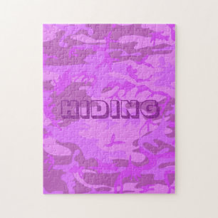 Puzzle Texto Oculto Divertido Camuflaje Morado Pastel