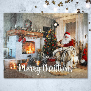 Puzzle Texto opcional de Feliz Navidad con Santa Claus vi