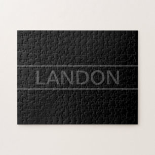 Puzzle Texto personalizable Negro moderno en negrita y