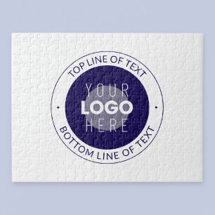 Puzzle Texto personalizable y logotipo Azul oscuro púrp