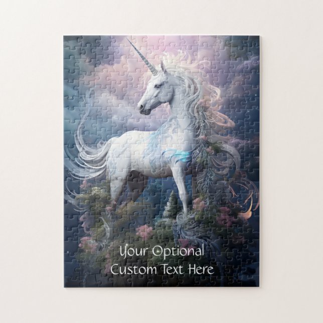 Puzzle Texto personalizado Bonito Unicornio (Vertical)