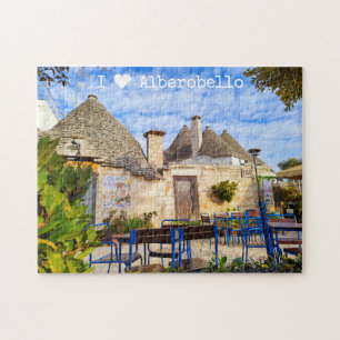 Puzzle texto personalizado, casas trulli, Alberobello, Ap