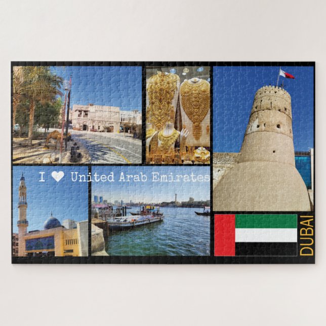 Puzzle texto personalizado, Dubai antigua, Deira (Horizontal)
