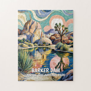 Puzzle Texto personalizado Joshua Tree Dam Lago de montañ