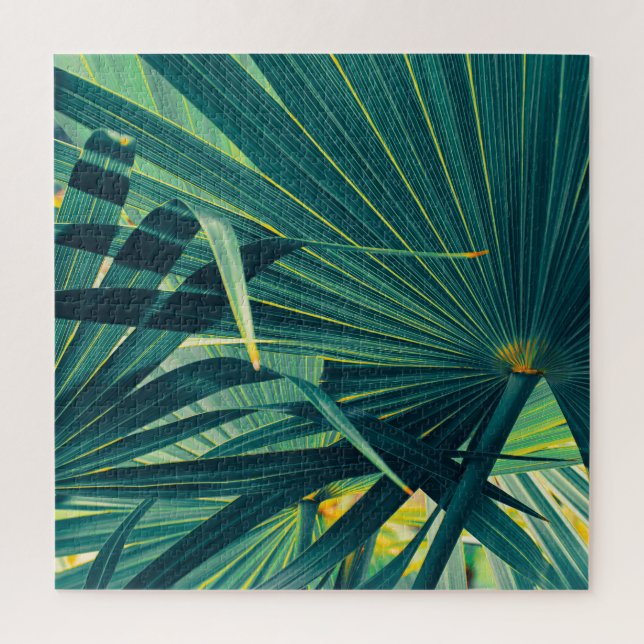 Puzzle Textura con Tedado de hojas de palmera a rayas (Vertical)