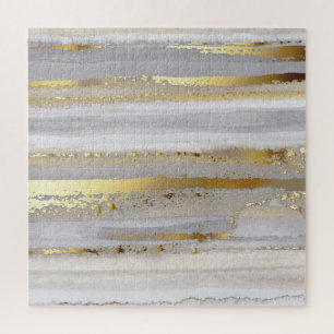 Puzzle Textura de acuarela de oro gris de lujo