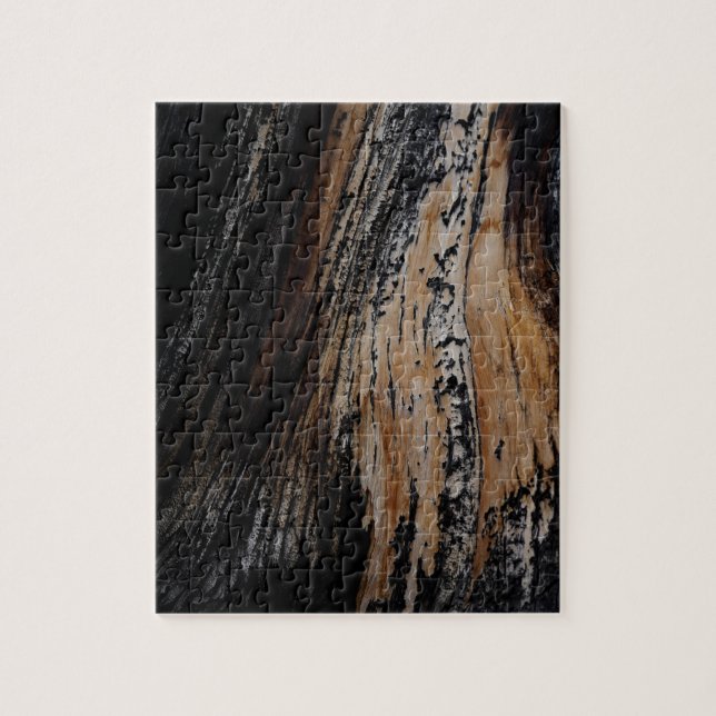 Puzzle Textura de corteza de árbol quemado (Vertical)