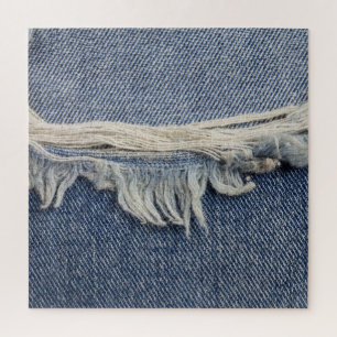 Puzzle Textura de jeans despojados, fondo elegante.