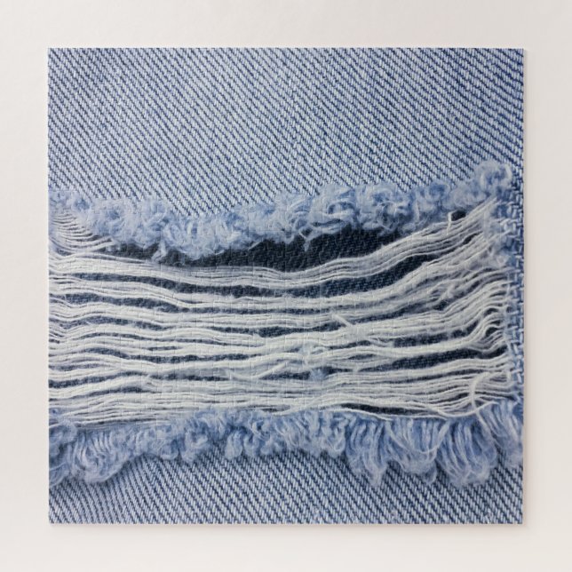 Puzzle Textura de jeans rotos con azul claro (Vertical)