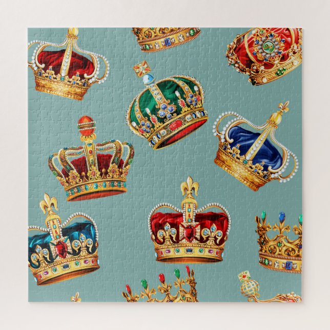 Puzzle Textura de la moda barroca de la corona dorada (Vertical)