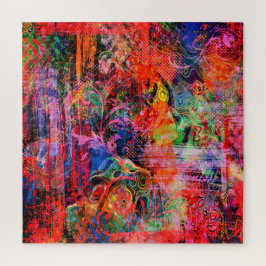 Puzzle Textura floral roja