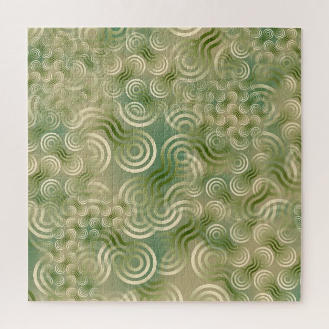 Puzzle Textura geométrica de enredo verde (Vertical)