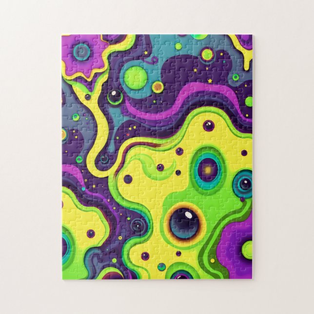 Puzzle Textura iridiscente vibrante - Arte fluido abstrac (Vertical)