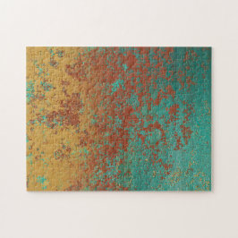 Puzzle Textura marrón del Naranja azul turquesa de cobre
