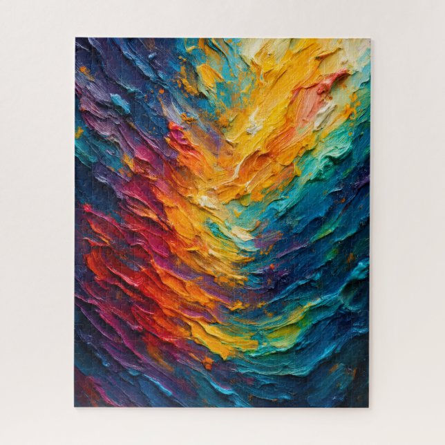 Puzzle Textured Colorful Painting (Vertical)