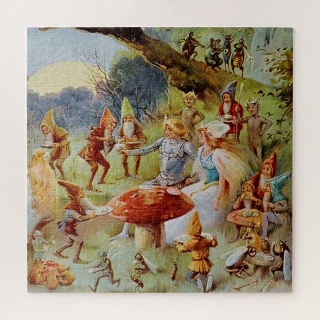 Puzzle “The Feast” Fairy Art By E S Hardy (Horizontal)